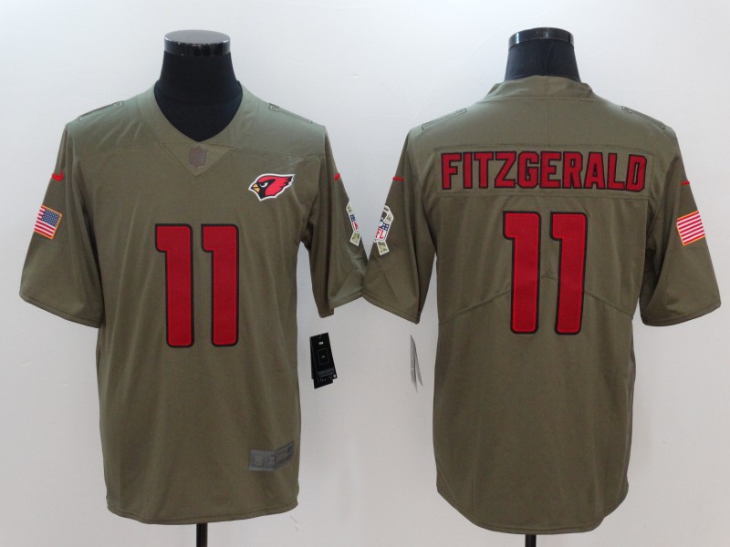 Men Arizona Cardinals #11 Fitzgerald Nike Olive Salute To Service Limited NFL Jerseys